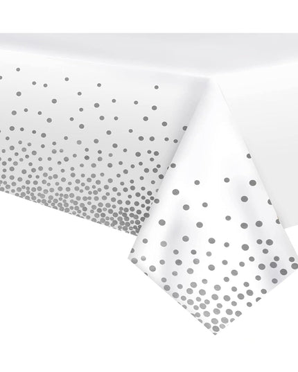 Fata de Masa, din PEVA, Imprimeu Buline , 137 x 274 cm, Impermeabila, Fara Pete, Curatare Rapida