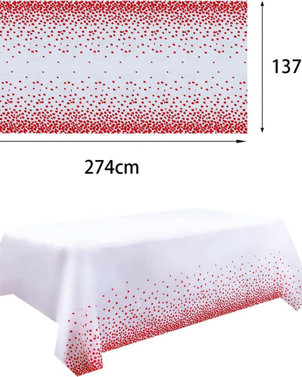 Fata de Masa, din PEVA, Imprimeu Buline , 137 x 274 cm, Impermeabila, Fara Pete, Curatare Rapida