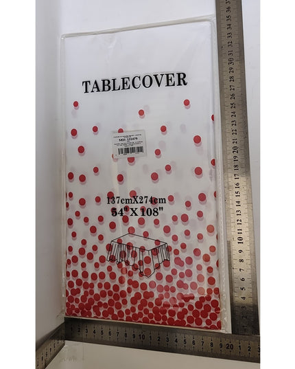 Fata de Masa, din PEVA, Imprimeu Buline , 137 x 274 cm, Impermeabila, Fara Pete, Curatare Rapida