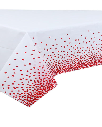 Fata de Masa, din PEVA, Imprimeu Buline , 137 x 274 cm, Impermeabila, Fara Pete, Curatare Rapida