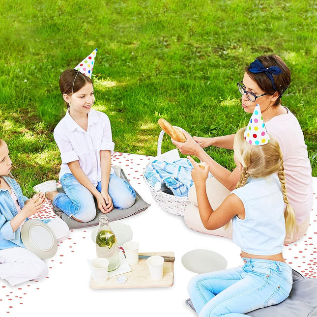 Fata de Masa, din PEVA, Imprimeu Buline,Impermeabila, Fara Pete, Curatare Rapida