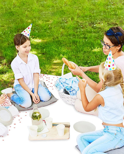 Fata de Masa, din PEVA, Imprimeu Buline,Impermeabila, Fara Pete, Curatare Rapida