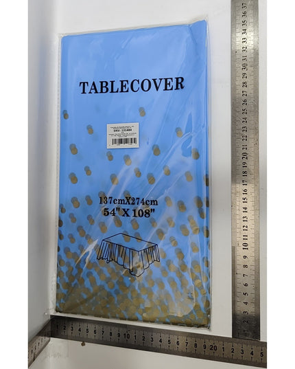 Fata de Masa, din PEVA, Imprimeu Buline Aurii,Impermeabila, Fara Pete, Curatare Rapida