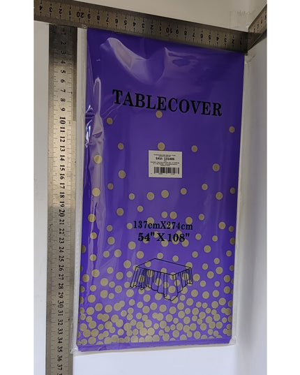 Fata de Masa, din PEVA, Imprimeu Buline Aurii,Impermeabila, Fara Pete, Curatare Rapida