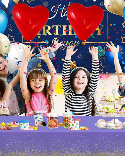 Fata de Masa, din PEVA, Imprimeu Buline Aurii,Impermeabila, Fara Pete, Curatare Rapida