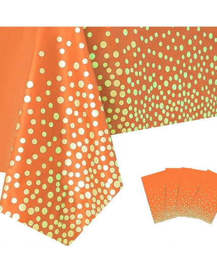 Fata de Masa, din PEVA, Imprimeu Buline Aurii,Impermeabila, Fara Pete, Curatare Rapida