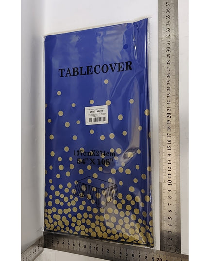 Fata de Masa, din PEVA, Imprimeu Buline Aurii,Impermeabila, Fara Pete, Curatare Rapida