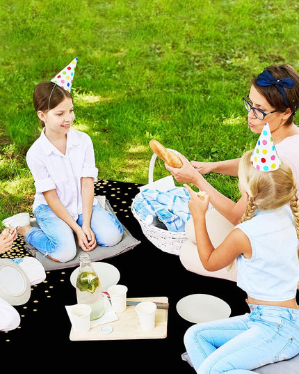 Fata de Masa, din PEVA, Imprimeu Buline Aurii,Impermeabila, Fara Pete, Curatare Rapida