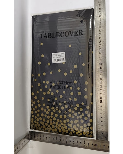 Fata de Masa, din PEVA, Imprimeu Buline Aurii,Impermeabila, Fara Pete, Curatare Rapida