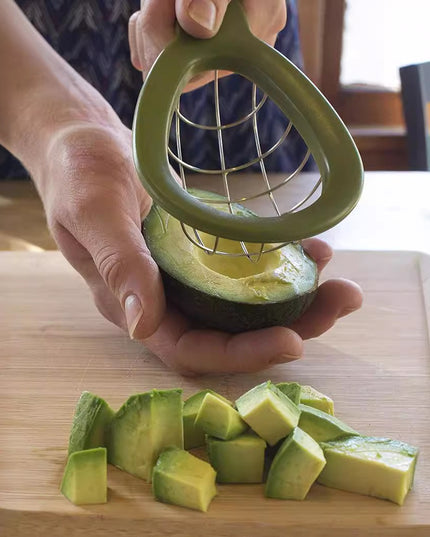 Feliator de Avocado, pentru Taierea in Cubulete, Multifunctional, pentru Bucatarie, Otel Inoxidabil, ABS