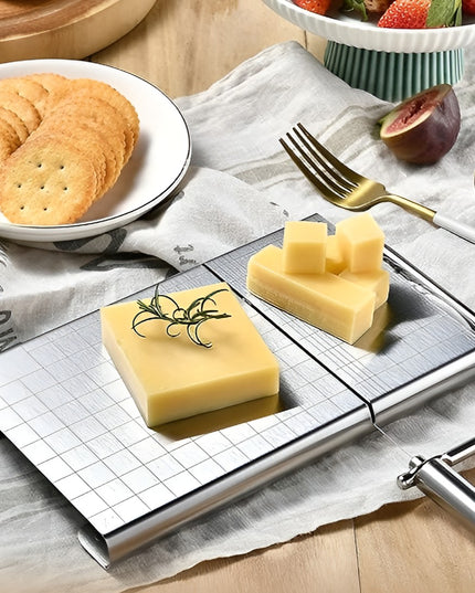 Feliator de Branza, din Otel Inoxidabil, 5 Fire de Rezerva, Maner Ergonomic, Scara de Masurare