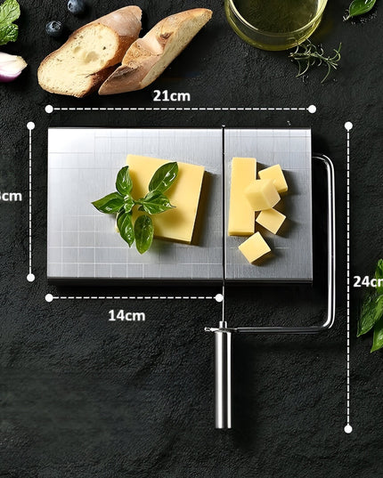 Feliator de Branza, din Otel Inoxidabil, 5 Fire de Rezerva, Maner Ergonomic, Scara de Masurare