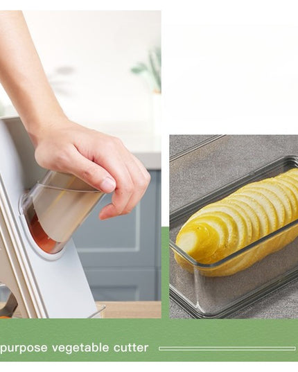 Feliator de Legume Multifunctional, Taieturi Diferite, Razatoare pentru Bucatarie, Taietor de Cartofi, Presa Manuala, Pliabila, Extensibila, PP PET