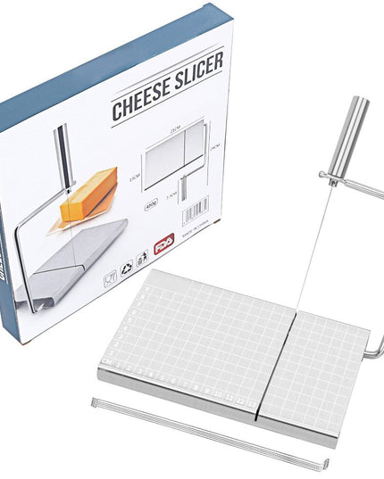 Feliator manual pentru cascaval, salam, prajituri, unt, din otel inoxidabil, usor de curatat si utilizat, 5 lame de schimb incluse, picioare antiderapante