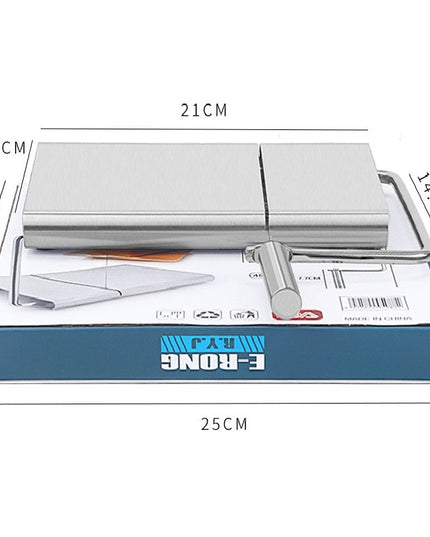 Feliator manual pentru cascaval, salam, prajituri, unt, din otel inoxidabil, usor de curatat si utilizat, 5 lame de schimb incluse, picioare antiderapante