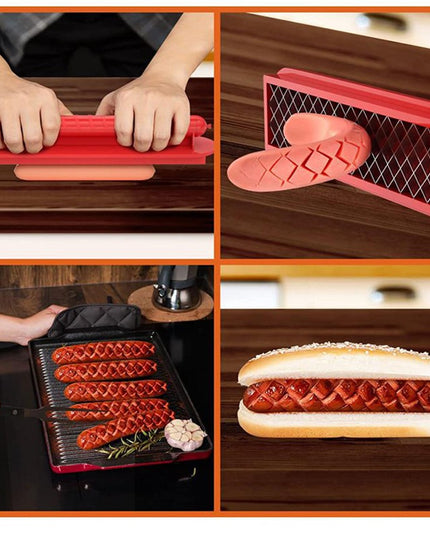 Feliator manual pentru hot-dog crestare carnati si hot-dog, manual, potrivit pentru gratar,din inox si ABS