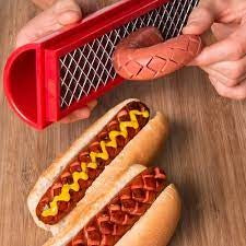 Feliator manual pentru hot-dog crestare carnati si hot-dog, manual, potrivit pentru gratar,din inox si ABS