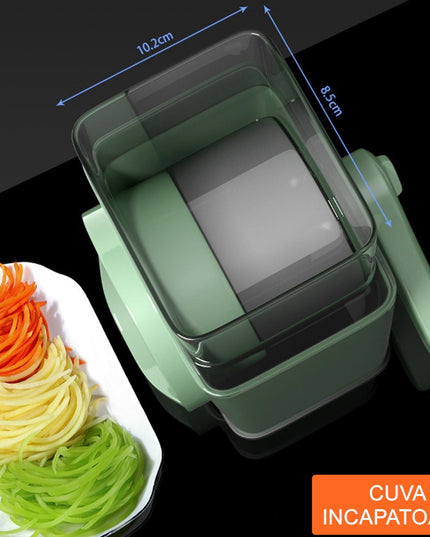 Feliator manual pentru legume 3 lame din otel inxodabil, 3 tipuri de feliere, material carcasa ABS, latime maxima feliere , baza de tip ventuza, usor si sigur de utilizat