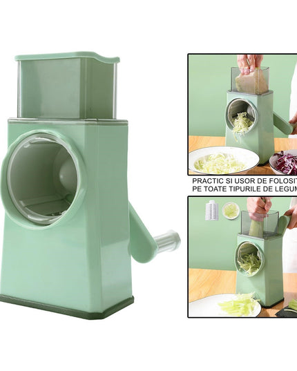 Feliator manual pentru legume 3 lame din otel inxodabil, 3 tipuri de feliere, material carcasa ABS, latime maxima feliere , baza de tip ventuza, usor si sigur de utilizat