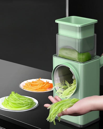 Feliator manual pentru legume 3 lame din otel inxodabil, 3 tipuri de feliere, material carcasa ABS, latime maxima feliere , baza de tip ventuza, usor si sigur de utilizat