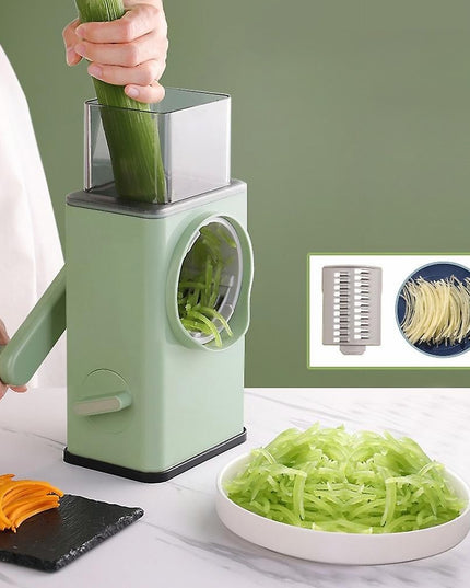 Feliator manual pentru legume 3 lame din otel inxodabil, 3 tipuri de feliere, material carcasa ABS, latime maxima feliere , baza de tip ventuza, usor si sigur de utilizat