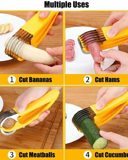 Feliator pentru Alimente, Accesoriu pentru Bucatarie, Cutit pentru Legume si Fructe, Model Banana, Ergonomic