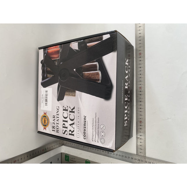 Suport Pentru Condimente Rotativ, Multifunctional, Pivotant 360°, Portabil, Usor de Montat,ABS/Sticla