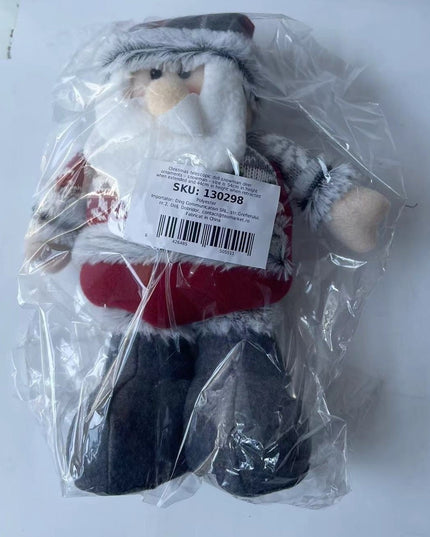 Figurina Decorativa, Pentru Craciun, Mos Craciun, Picioare Telescopice, Inaltime Reglabila 44- , Bluza cu Fulgi