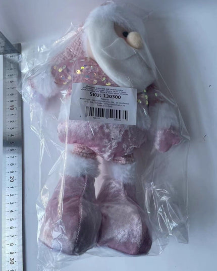 Figurina Decorativa, Pentru Craciun, Mos Craciun, Picioare Telescopice, Inaltime Reglabila 44- , Bluza cu Paiete