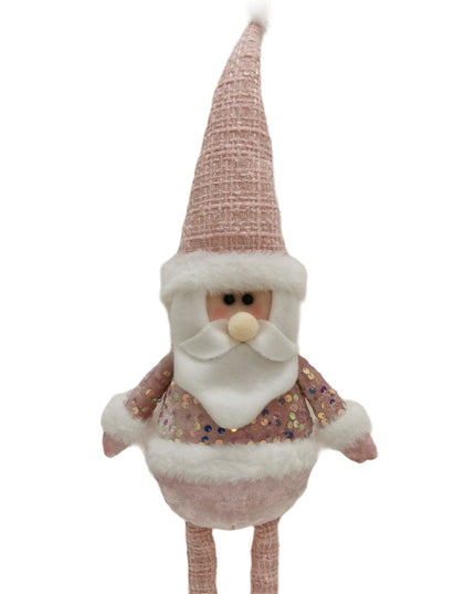 Figurina Decorativa, Pentru Craciun, Mos Craciun, Picioare Telescopice, Inaltime Reglabila 44- , Bluza cu Paiete