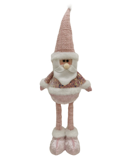 Figurina Decorativa, Pentru Craciun, Mos Craciun, Picioare Telescopice, Inaltime Reglabila 44- , Bluza cu Paiete