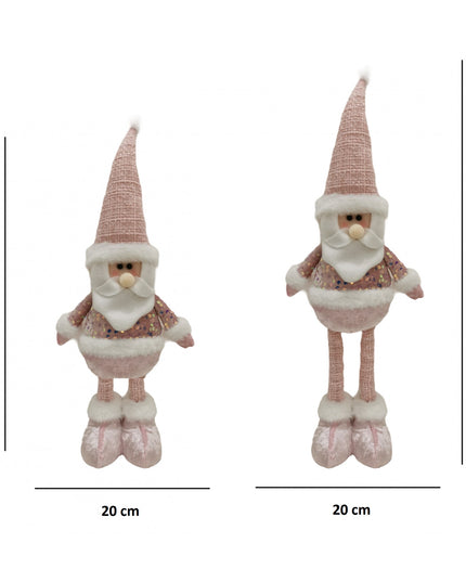 Figurina Decorativa, Pentru Craciun, Mos Craciun, Picioare Telescopice, Inaltime Reglabila 44- , Bluza cu Paiete