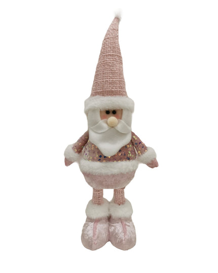 Figurina Decorativa, Pentru Craciun, Mos Craciun, Picioare Telescopice, Inaltime Reglabila 44- , Bluza cu Paiete