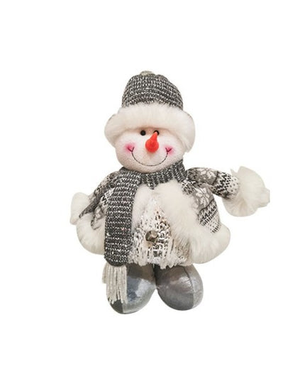 Figurina Decorativa, Pentru Craciun, Om de Zapada, Picioare Telescopice, Inaltime Reglabila 33- , Pantaloni Luciosi