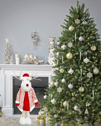 Figurina Decorativa, Pentru Craciun, Ren, Picioare Telescopice, Inaltime Reglabila 42 - , cu Haina