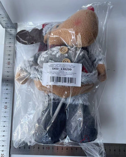 Figurina Decorativa, Pentru Craciun, Ren, Picioare Telescopice, Inaltime Reglabila 44- , Bluza cu Fulgi