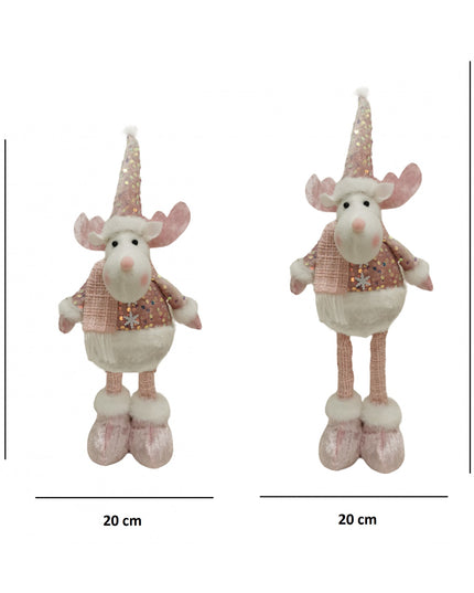 Figurina Decorativa, Pentru Craciun, Ren, Picioare Telescopice, Inaltime Reglabila 44- , Bluza cu Paiete