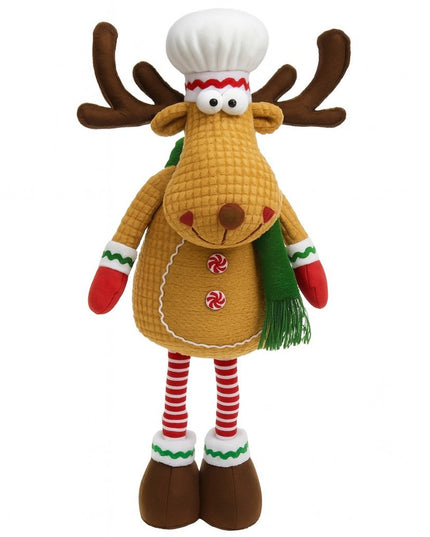 Figurina de Craciun Ren Bucatar Textil, Ren Telescopic pentru Craciun, din Material Textil Moale in 2 Dimensiuni
