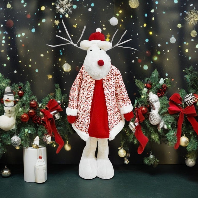 Figurina Decorativa, Pentru Craciun, Ren, Picioare Telescopice, Inaltime Reglabila 42 - , cu Haina