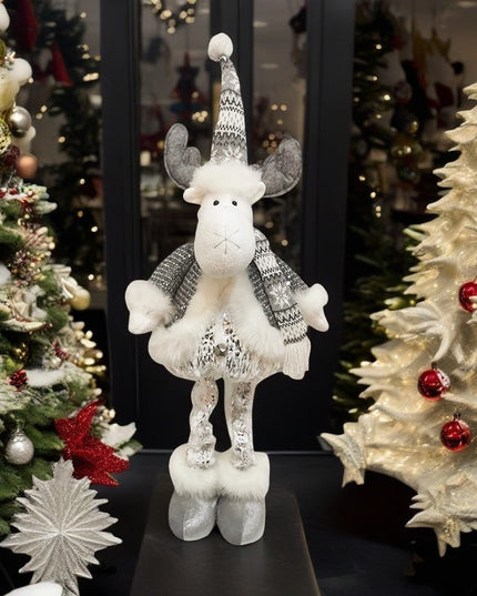 Figurina Decorativa, Pentru Craciun, Ren, Picioare Telescopice, Inaltime Reglabila 52- , Pantaloni Luciosi