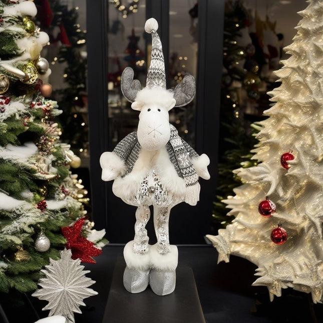 Figurina Decorativa, Pentru Craciun, Ren, Picioare Telescopice, Inaltime Reglabila 52- , Pantaloni Luciosi