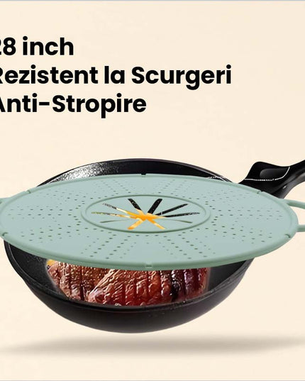Capac Sita pentru Tigaie,Capac din Silicon pentru Scuregere, Rezistent la Remperaturi ridicate, Anti-Stropire, Deflector de Ulei