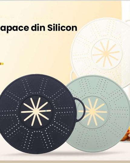 Capac Sita pentru Tigaie,Capac din Silicon pentru Scuregere, Rezistent la Remperaturi ridicate, Anti-Stropire, Deflector de Ulei