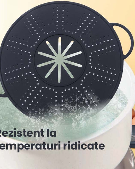 Capac Sita pentru Tigaie,Capac din Silicon pentru Scuregere, Rezistent la Remperaturi ridicate, Anti-Stropire, Deflector de Ulei