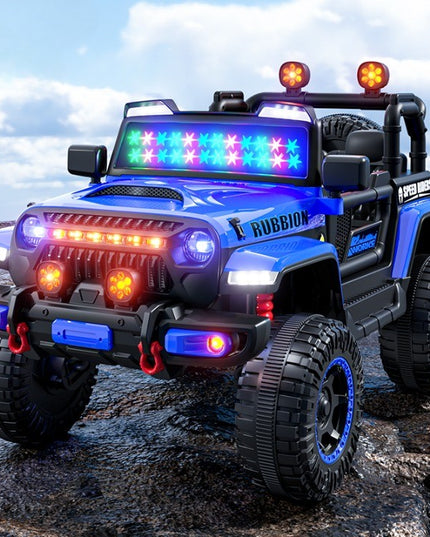 Masina Electrica pentru Copii, Off-Road, Conectare Bluetooth, telecomanda, Tractiune Spate, Lumina Intermitenta, Baterie 12V 7Ah, 120 x 63 x