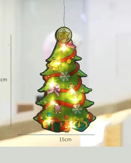 Decoratiune de Craciun pentru fereastra brad, cu LED-uri