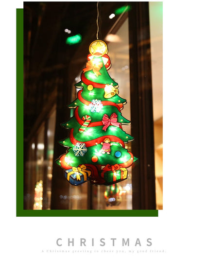 Decoratiune de Craciun pentru fereastra brad, cu LED-uri