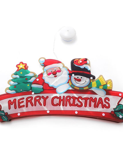 Decoratiune de Craciun pentru fereastra Merry Christmas, cu LED-uri