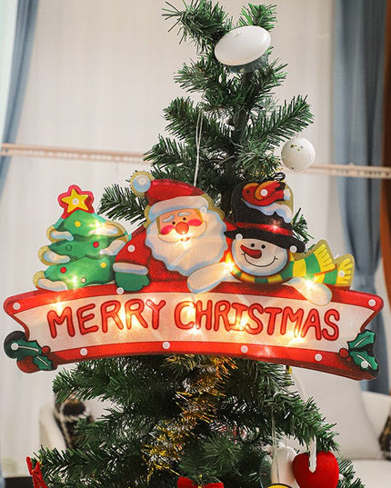 Decoratiune de Craciun pentru fereastra Merry Christmas, cu LED-uri