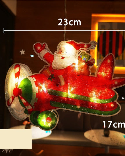 Decoratiune de Craciun pentru fereastra Avion, cu LED-uri